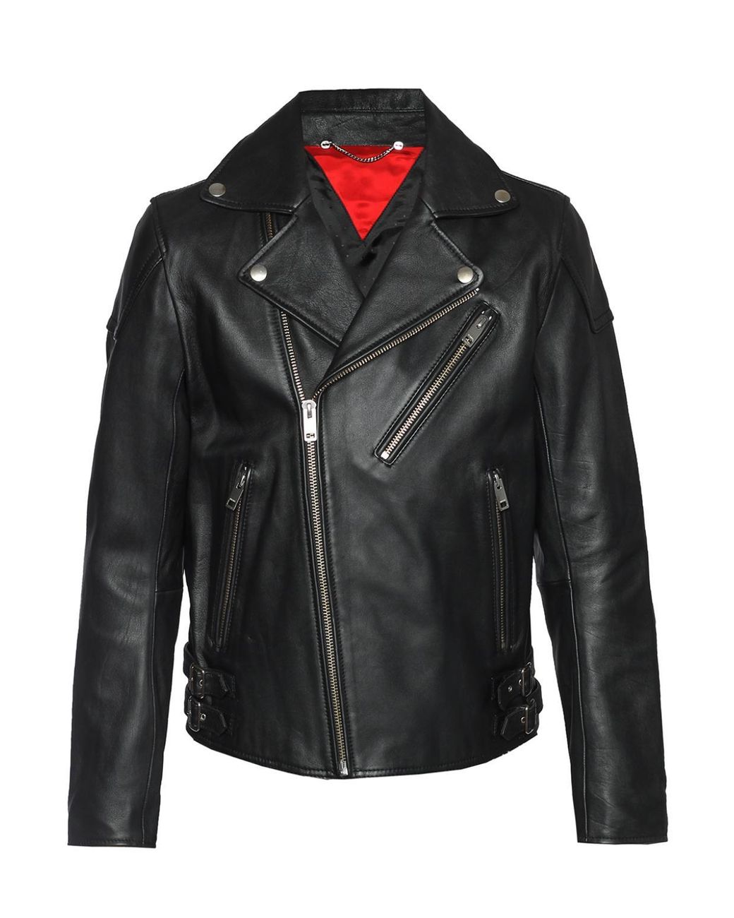leather jacket red inside