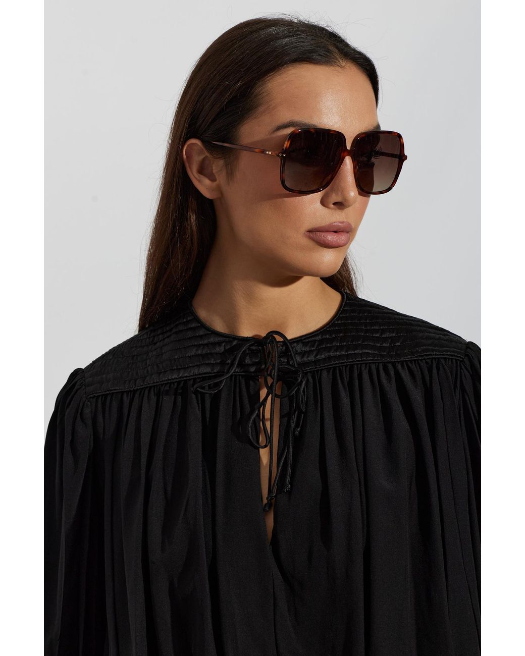 Isabel Marant Brown Oversized Square Sunglasses