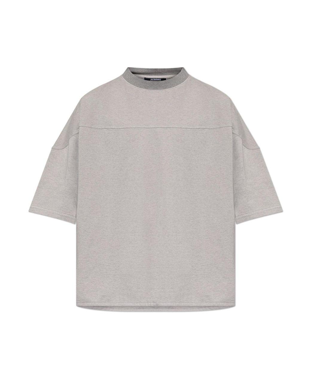 Jacquemus Gray T-Shirt With Embroidered Logo for men