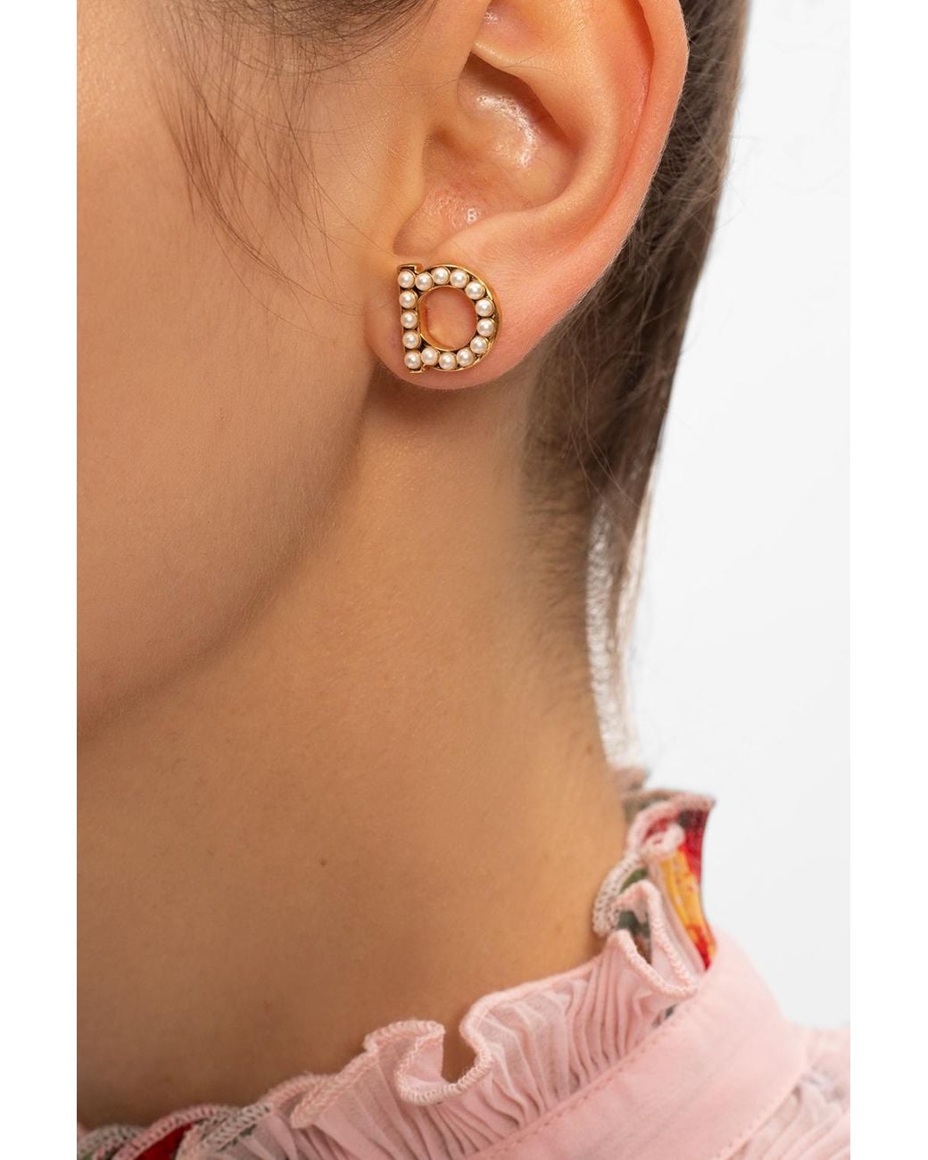 Ferragamo Metallic Gancini Earrings