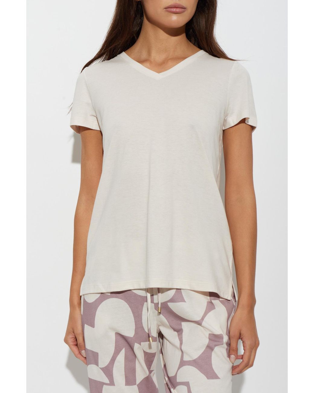 Hanro White T-Shirt From The 'Sleep & Lounge' Collection