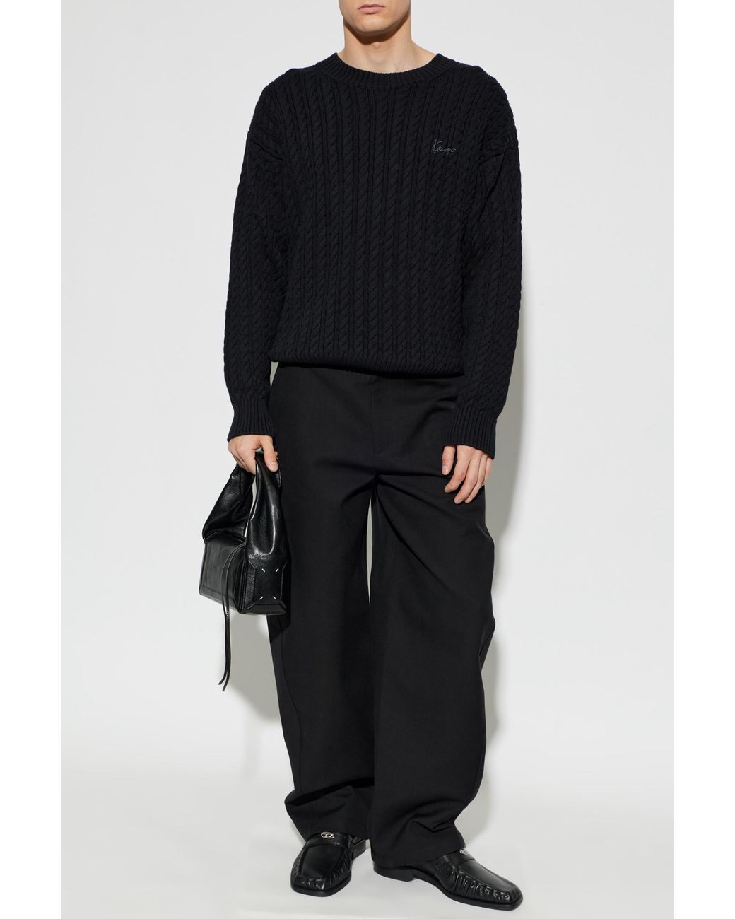 KENZO Blue Sweater With Decorative Knit for men