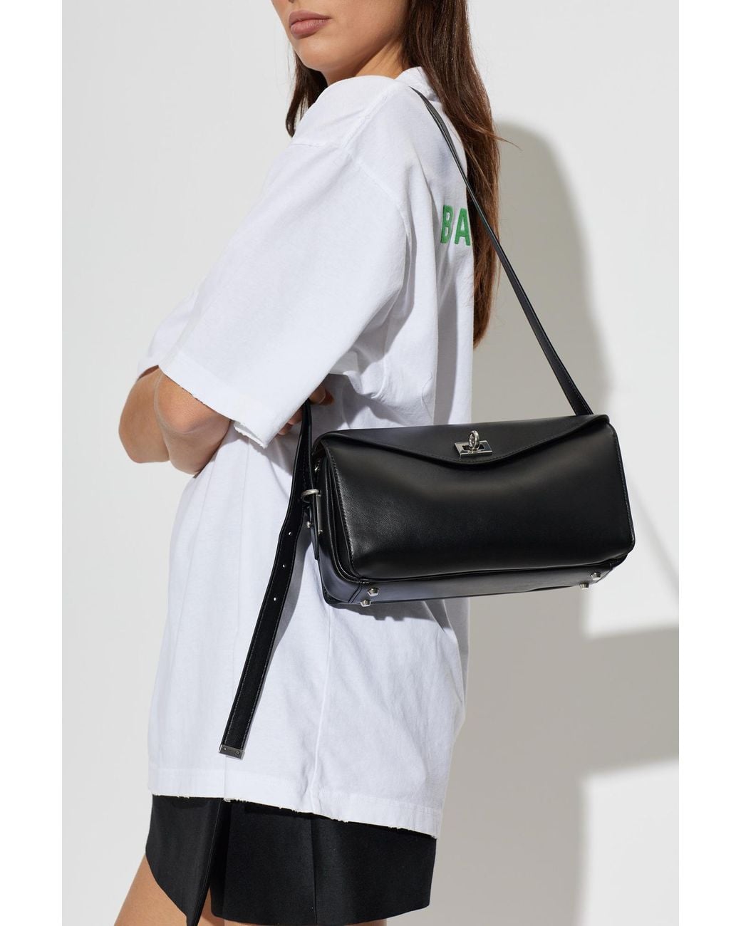 Balenciaga Black 'Le 7 Medium' Shoulder Bag