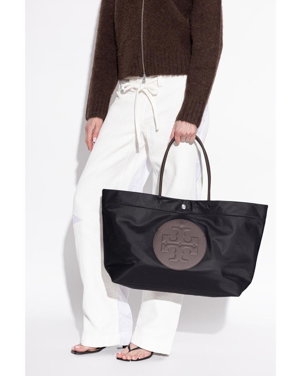 Tory Burch Black 'Ella' Shopper Bag