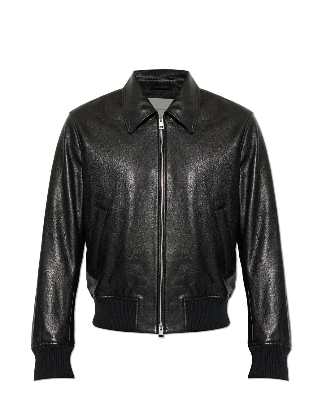 AMI Black Leather Jacket for men