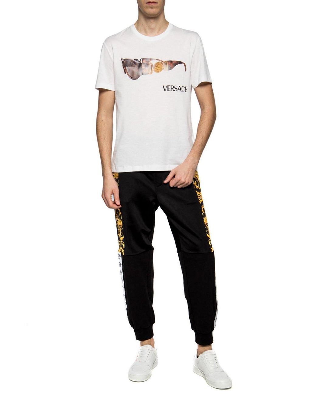 Versace Cotton T-shirt in White for Men - Save 27% - Lyst