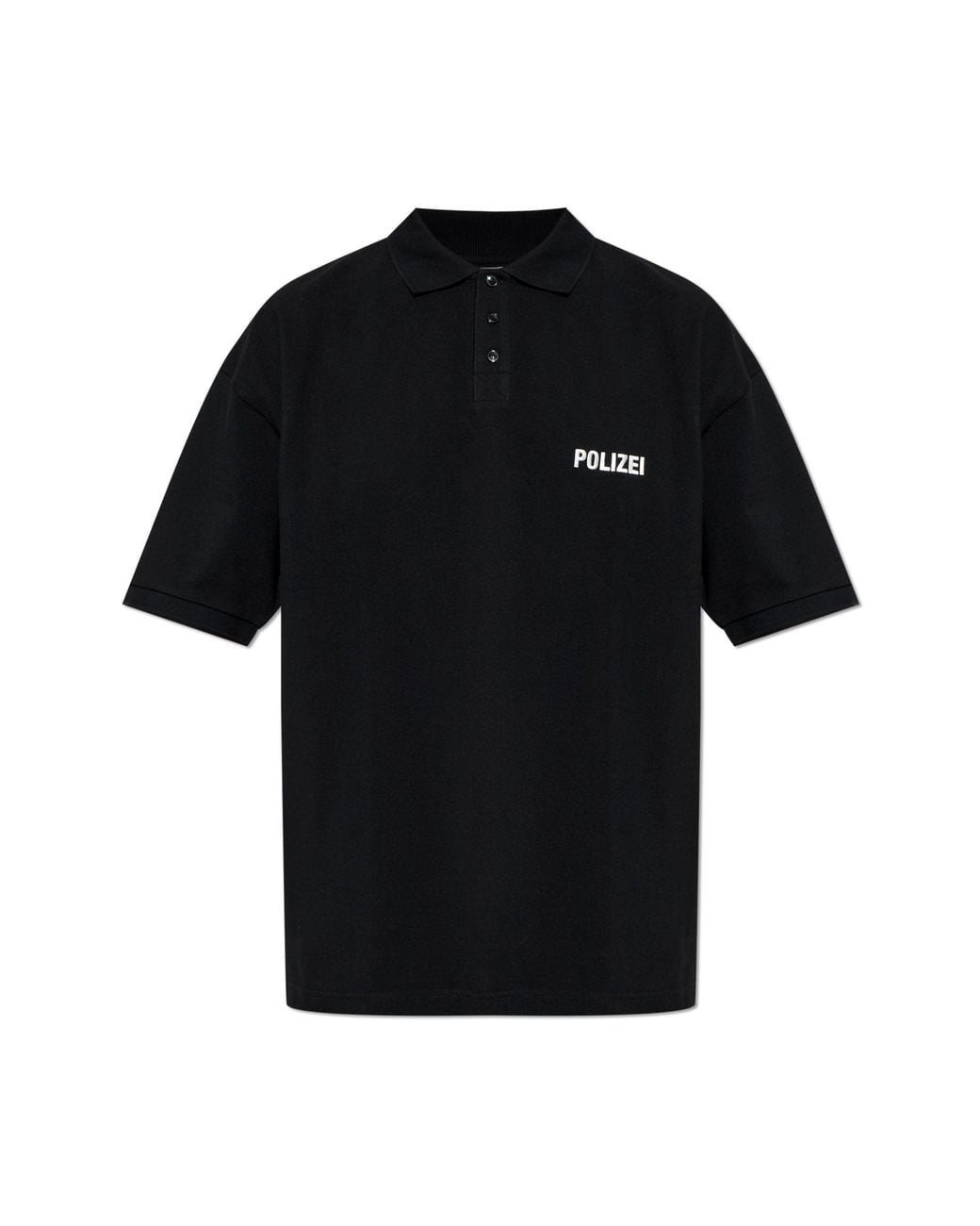 Vetements Black Polo Shirt With Patch for men
