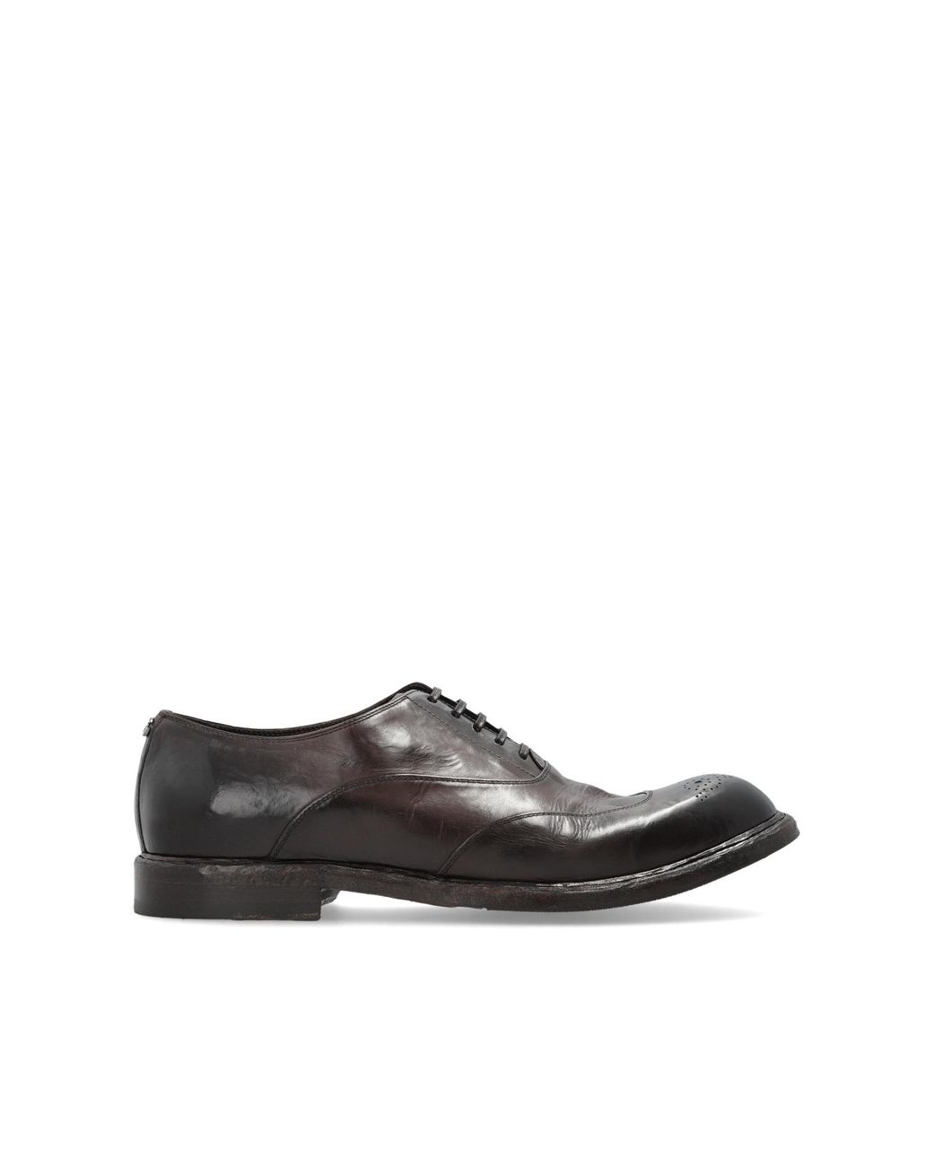 Dolce & Gabbana Brown Leather Shoes With A 'Vintage' Effect for men