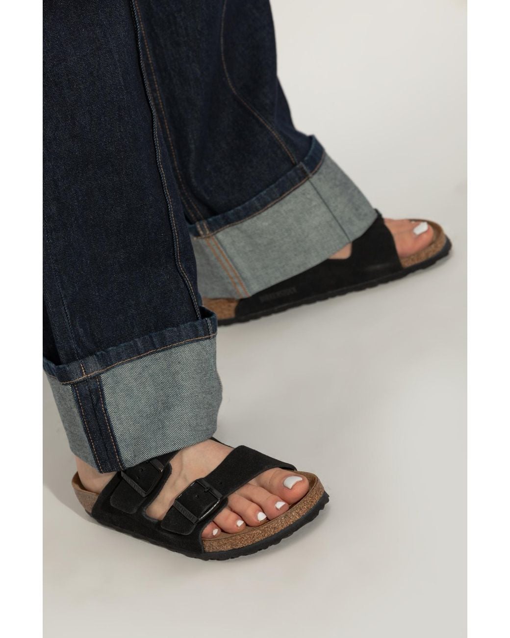 Birkenstock Black 'Arizona Rivet Logo' Slides