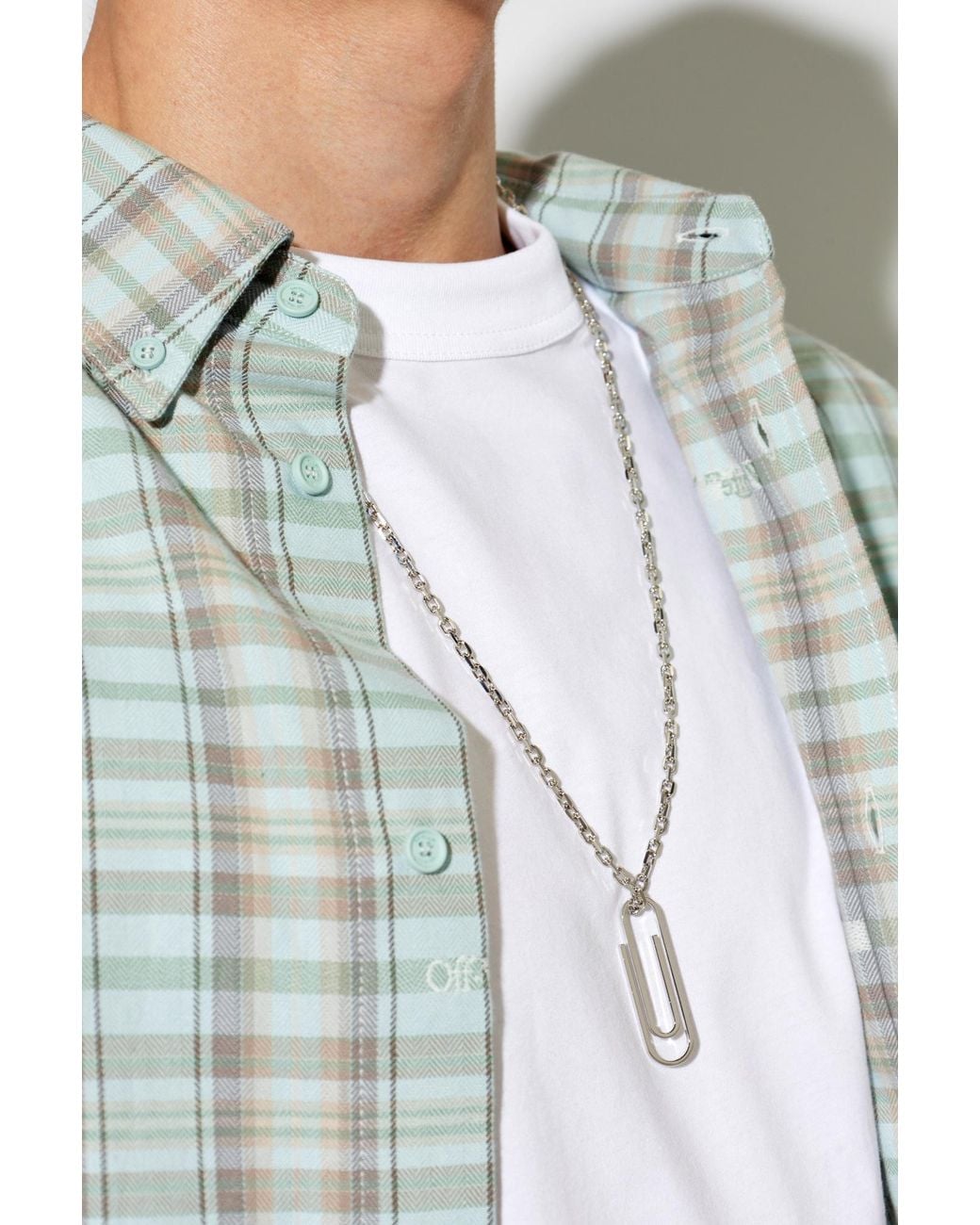 Off-White c/o Virgil Abloh White Brass Necklace for men