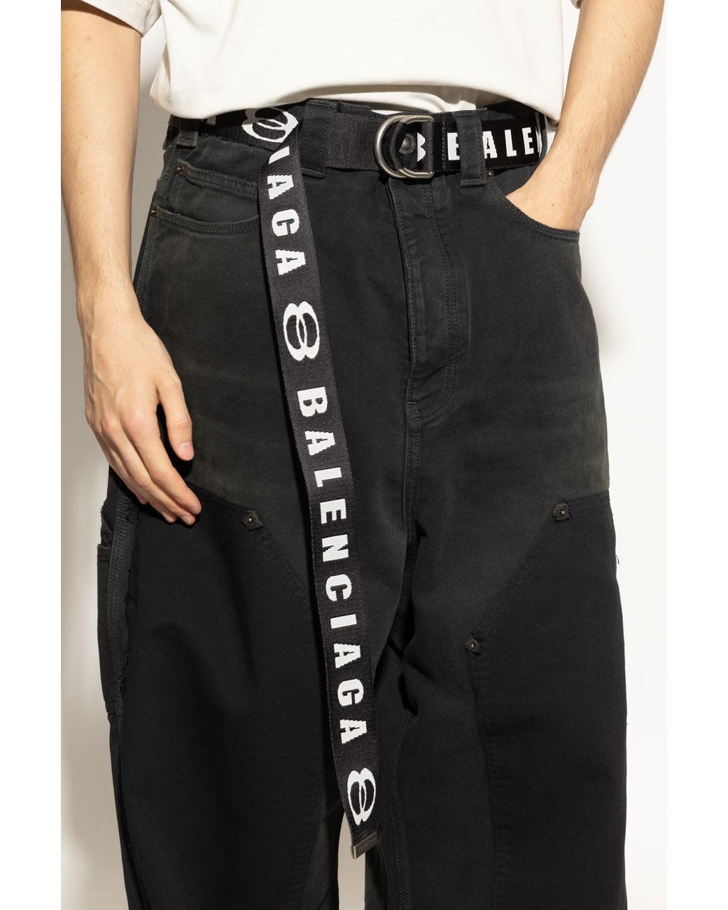 Balenciaga Black Belt With Logo for men