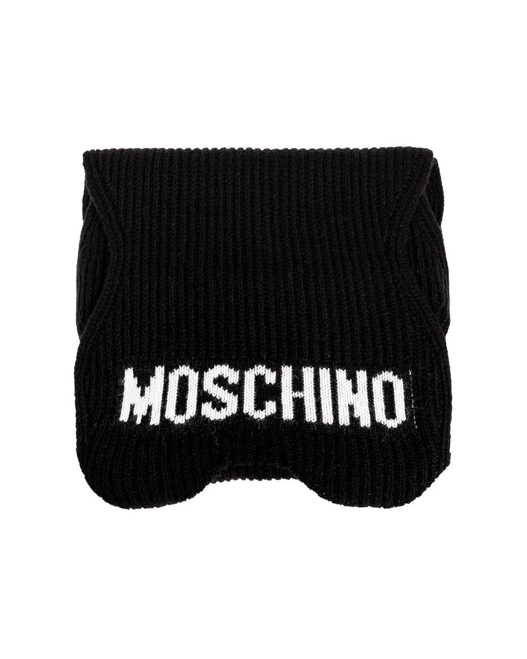 Moschino Black Scarf With Logo