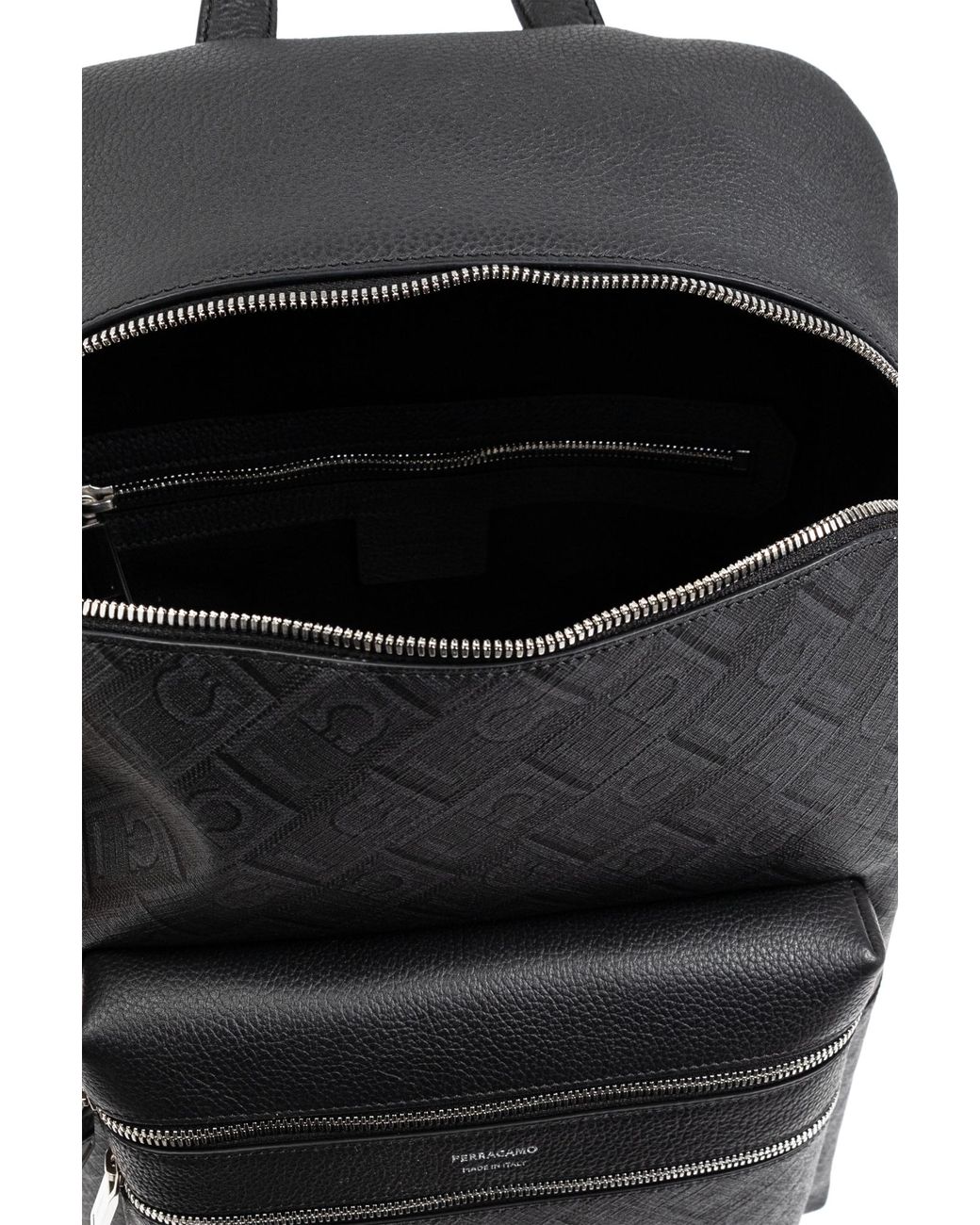 Ferragamo Black Backpack With Monogram for men