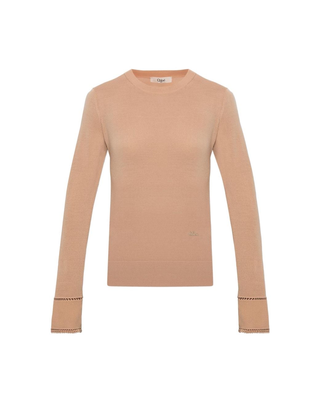 Chloé White Wool Top With Embroidered Logo