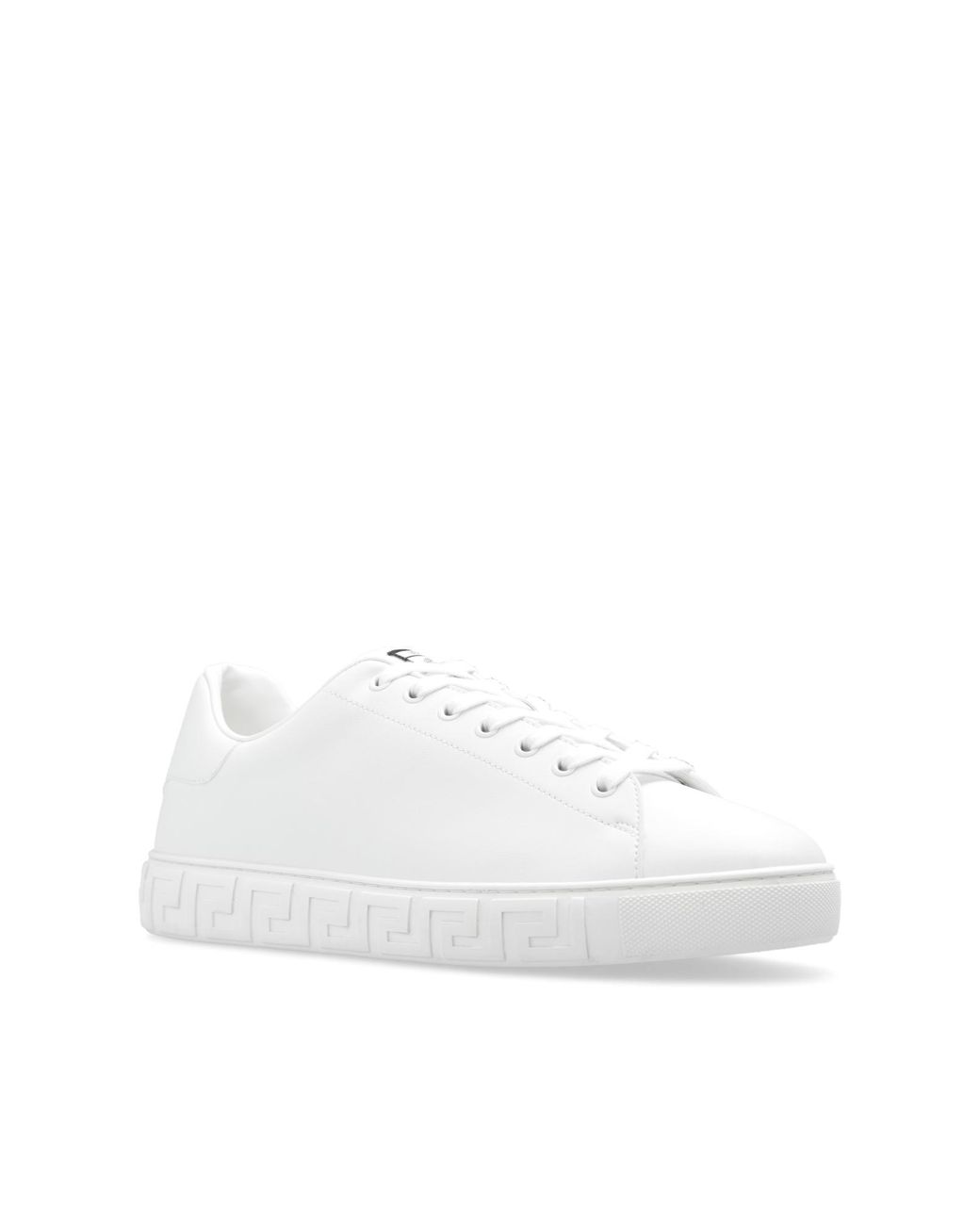 Versace White Greca Leather Low-Top Sneakers for men