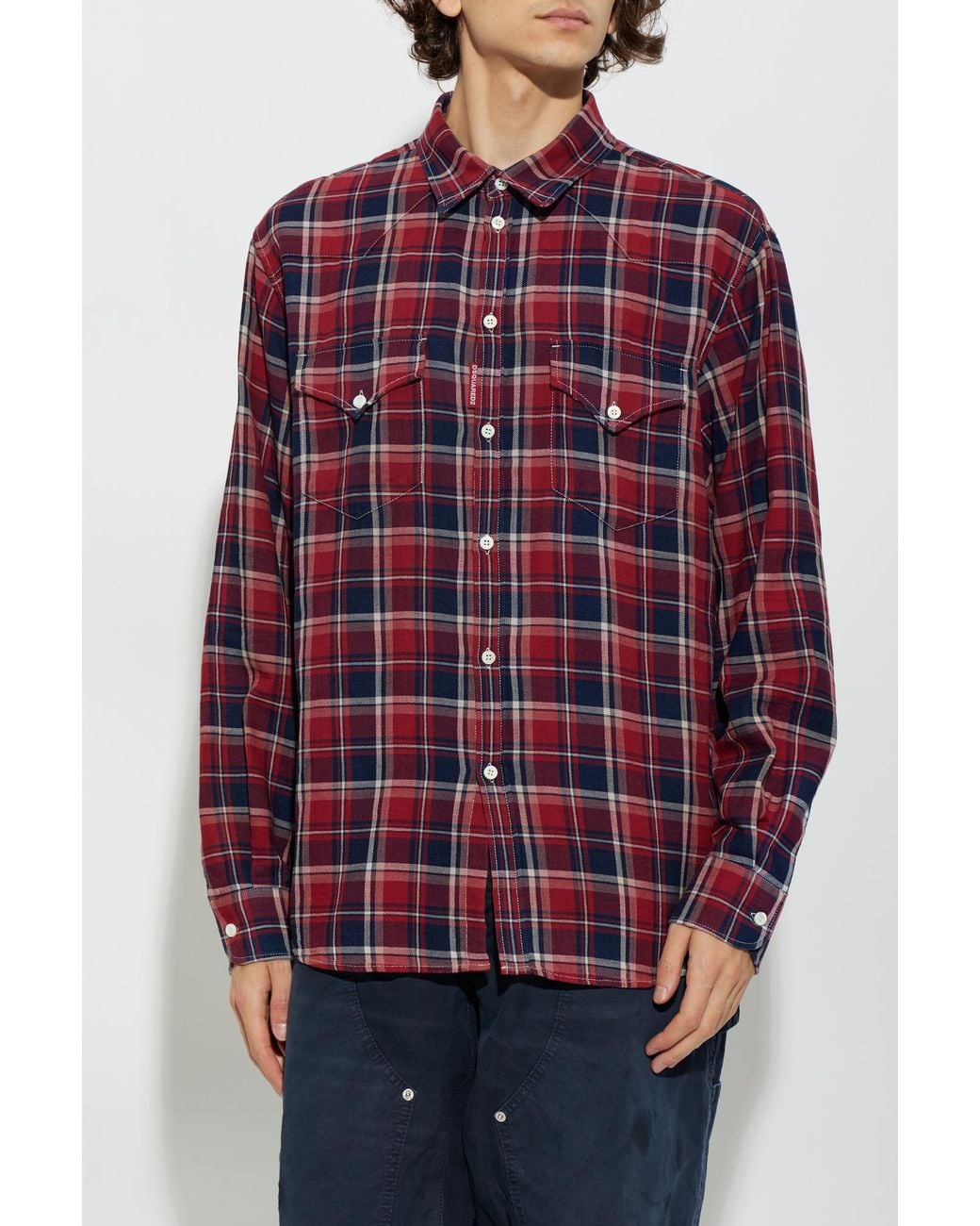 DSquared² Blue Checked Shirt for men