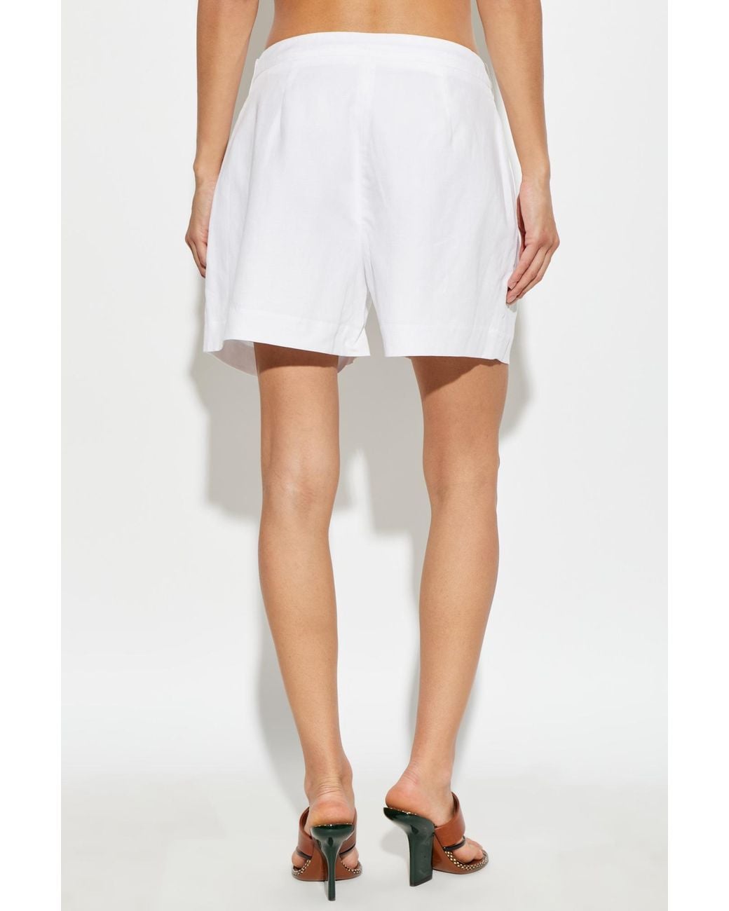 Rag & Bone White Pleated Shorts