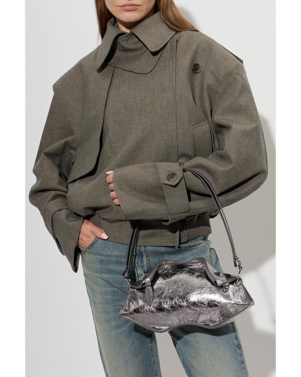 McQueen Gray "Manta" Bag