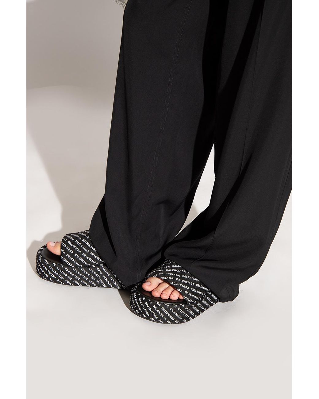 Balenciaga 'rise' Platform Slides in Black Lyst