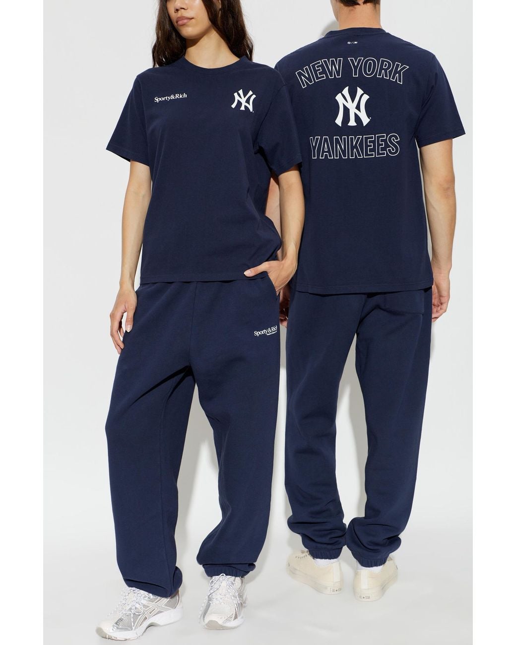 Sporty & Rich Blue T-Shirt From The '47 & The New York Yankees' Collection