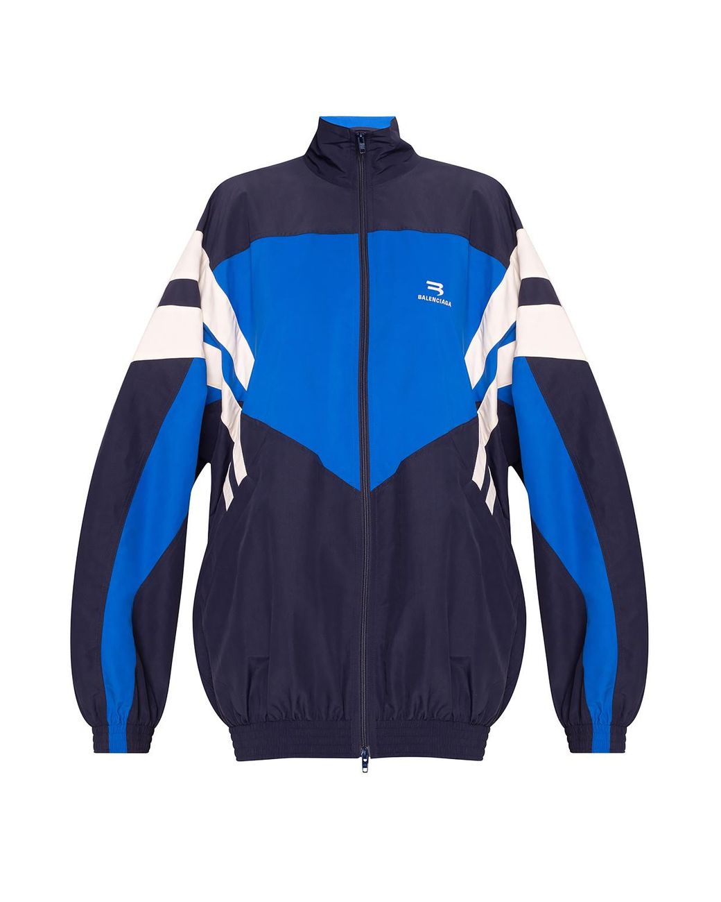 Balenciaga Branded Tracksuit Jacket Navy Blue Lyst