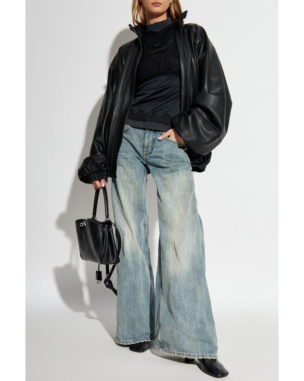 Balenciaga Black Top With Stand-Up Collar