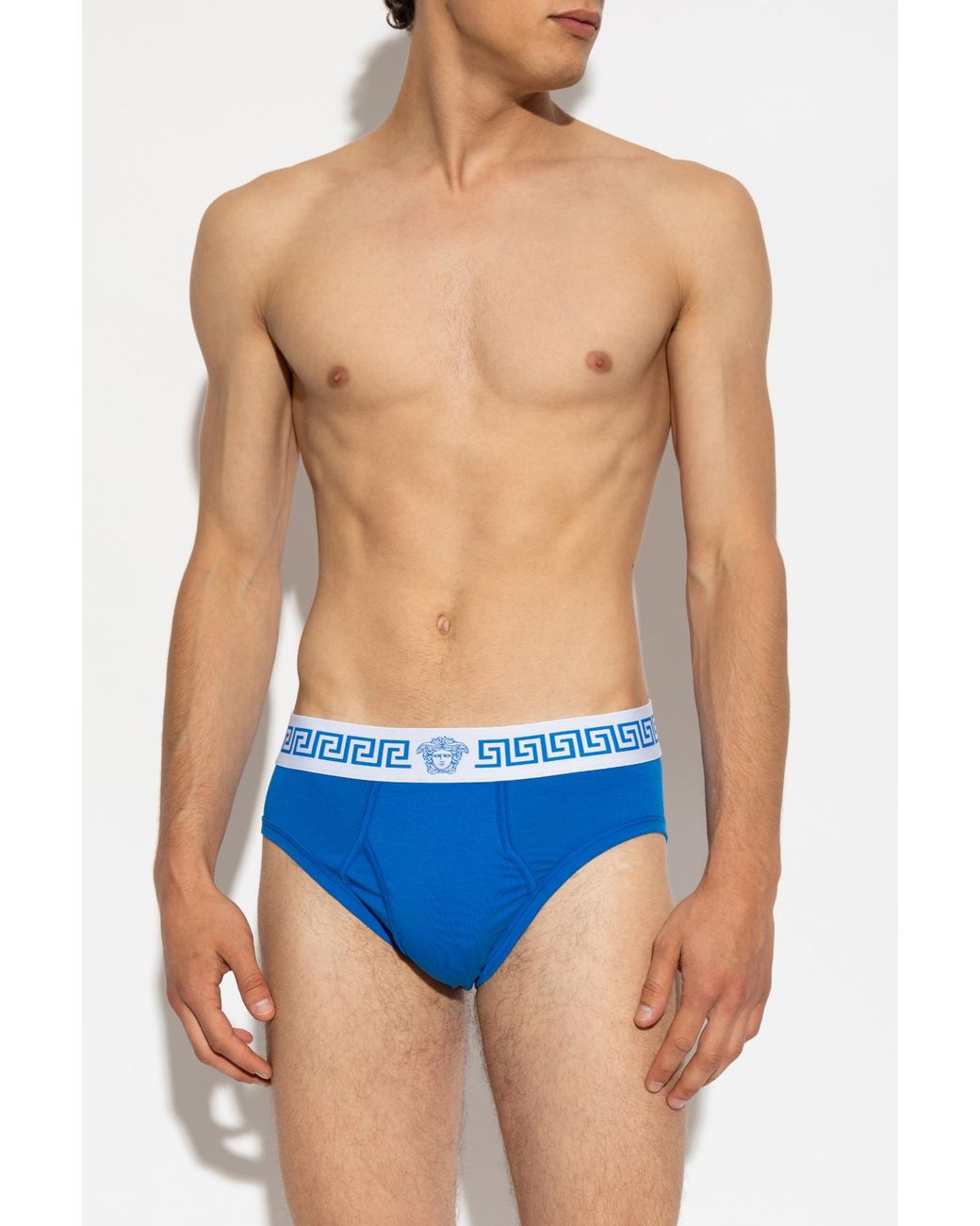 Versace Blue Cotton Briefs for men