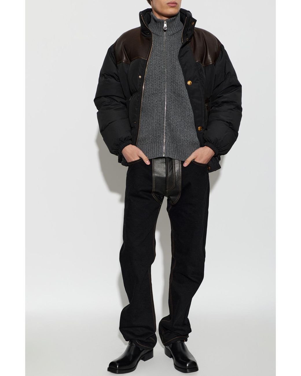 Versace Gray Medusa Head Cardigan for men