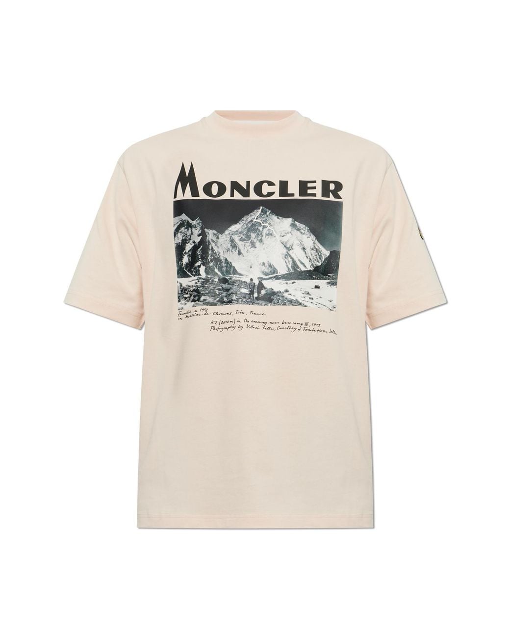 Moncler Pink Logo T-Shirt for men