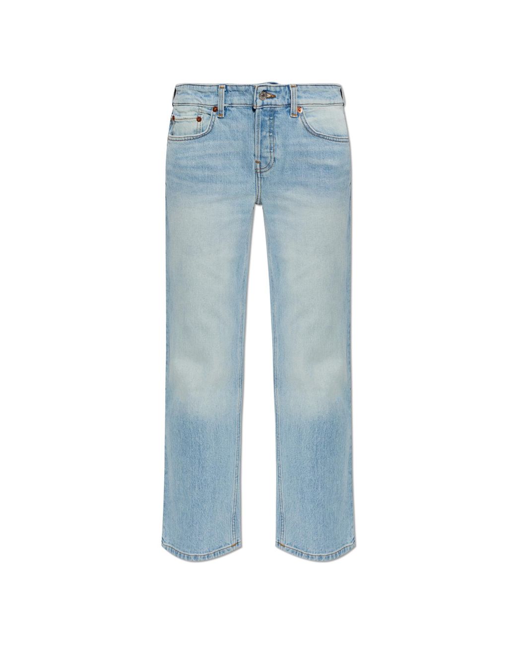 Re/done Blue 'Slim Straight Crop' Jeans