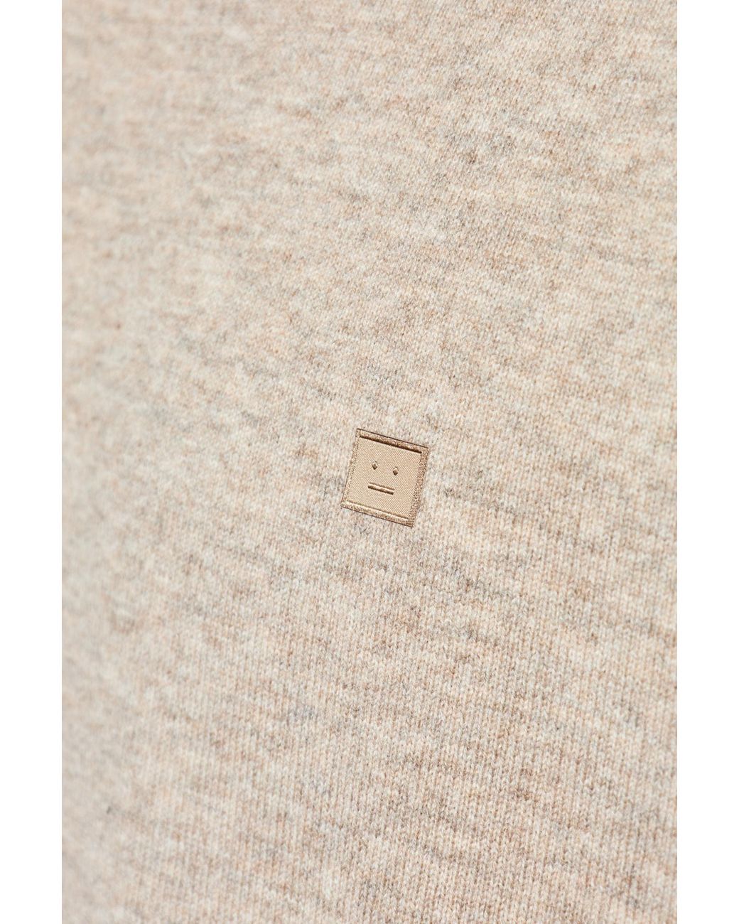 Acne Natural Wool Sweater With Logo for men