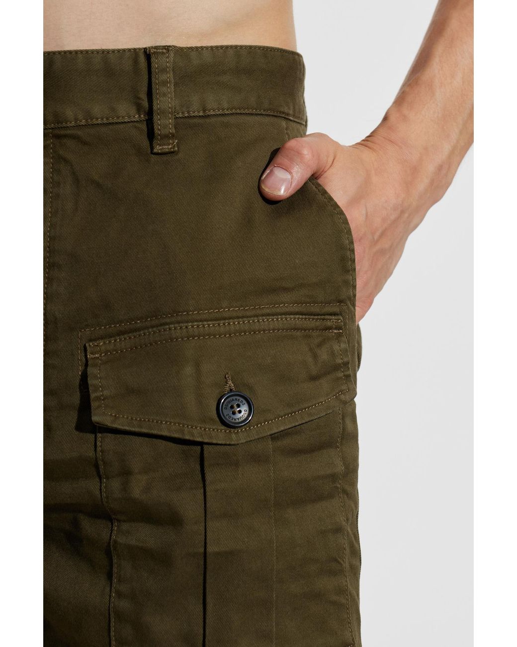 DSquared² Green Cargo Shorts for men
