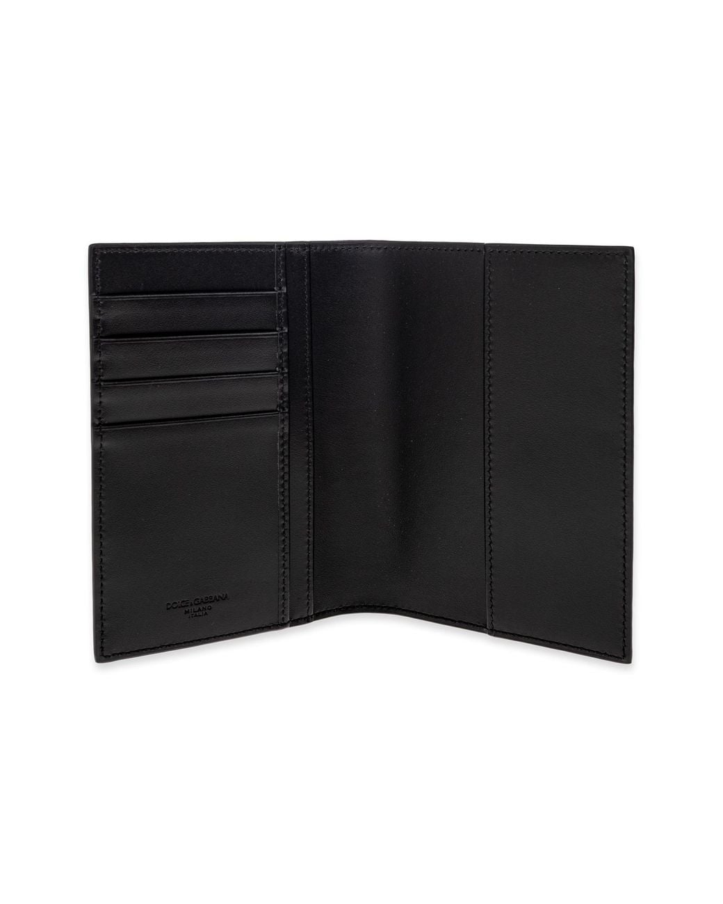 Dolce & Gabbana Black Leather Passport Holder for men