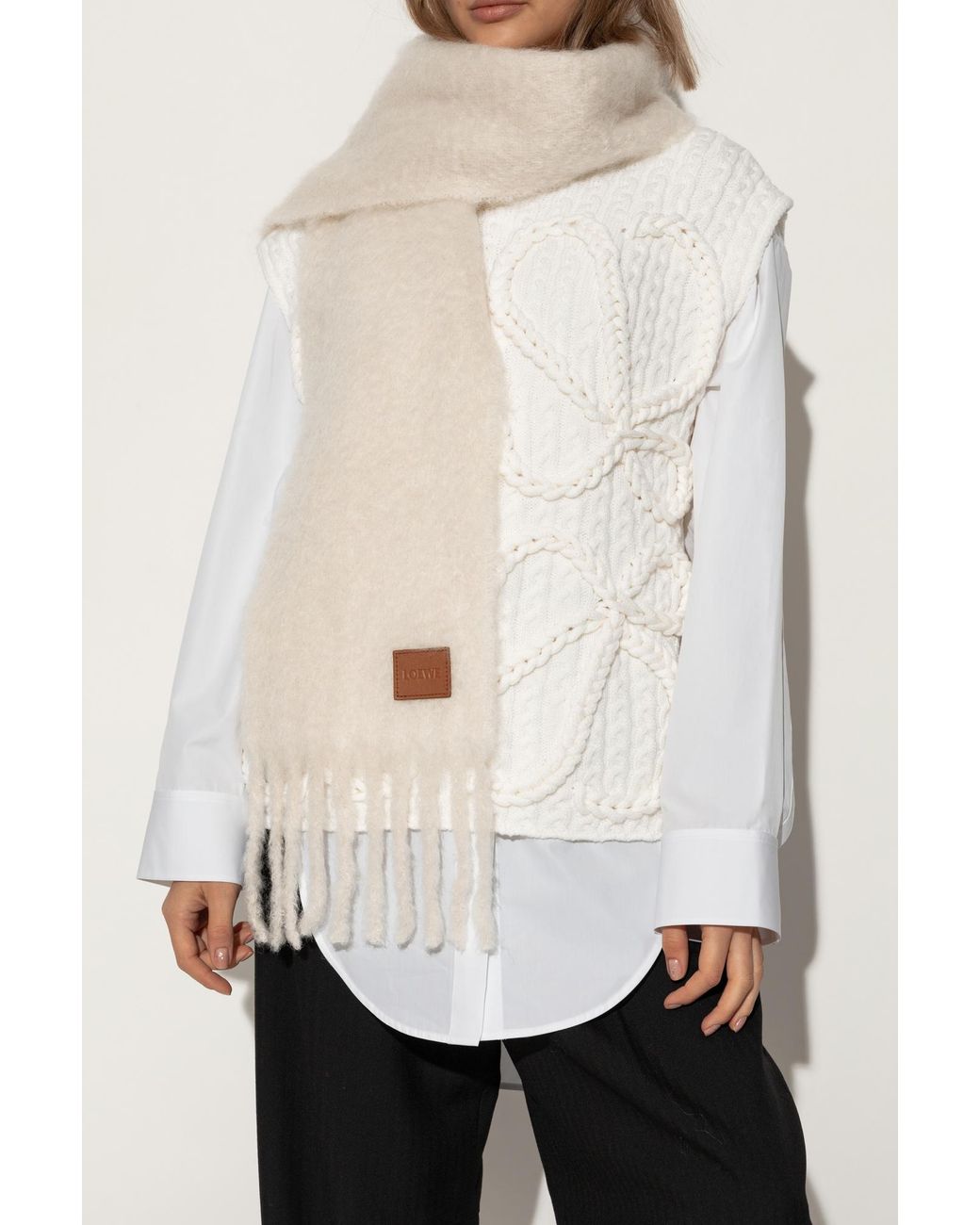 Loewe Natural Scarf With Logo