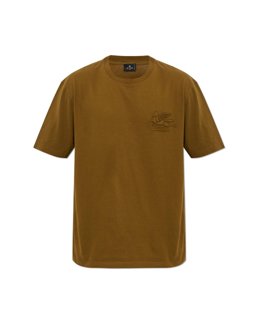 Etro Green T-Shirt With Embossed Logo for men