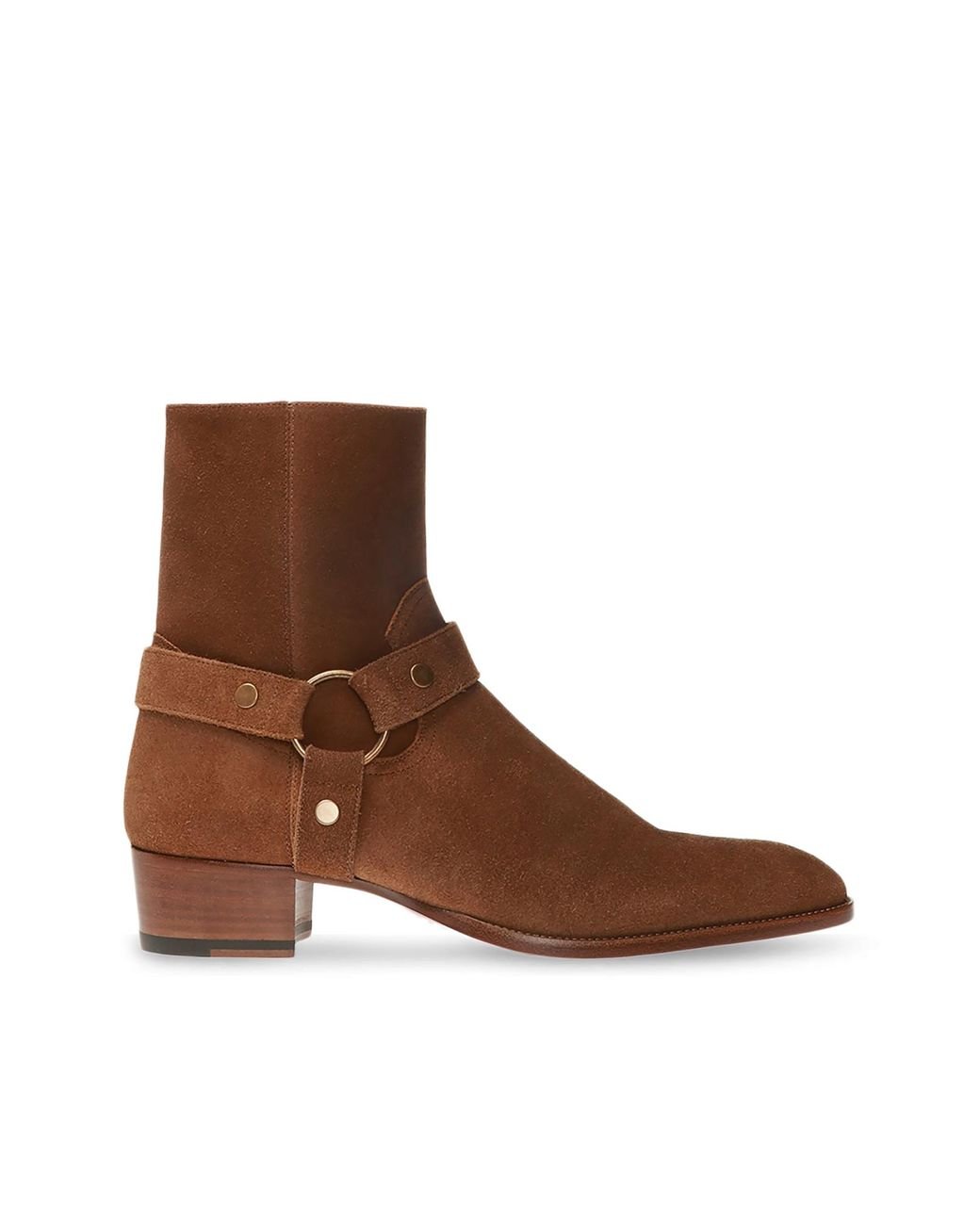 Saint Laurent Wyatt Harness Ankle Boots in Brown for Men Lyst Australia