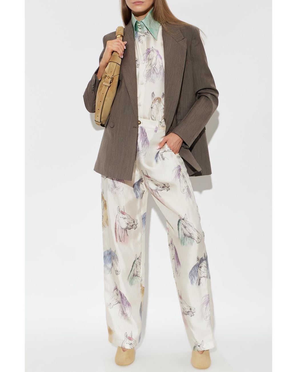 Moschino White Silk Shirt With Print