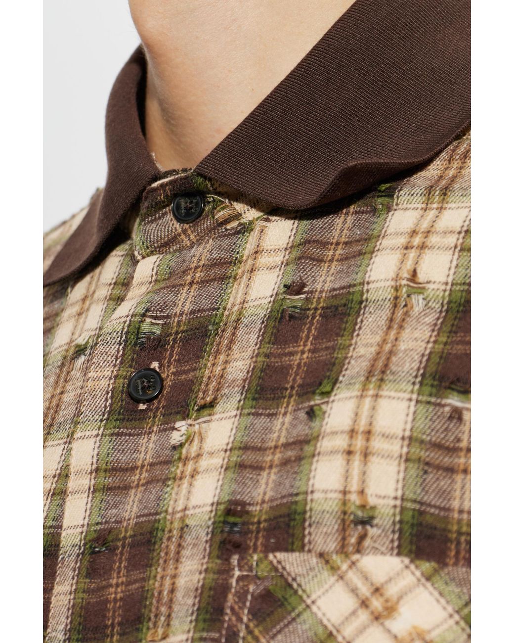 Palm Angels Brown Checked Pattern Shirt for men