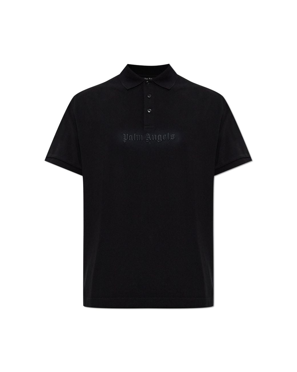 Palm Angels Black Logo Polo Shirt for men