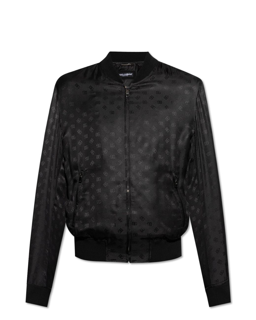 Dolce & Gabbana Black Silk Bomber Jacket for men