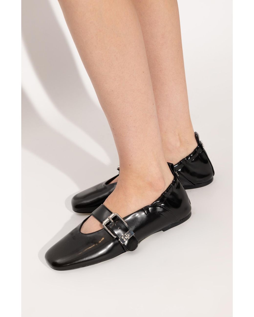 Ganni Black Ballet Flats Made Of Eco Leather
