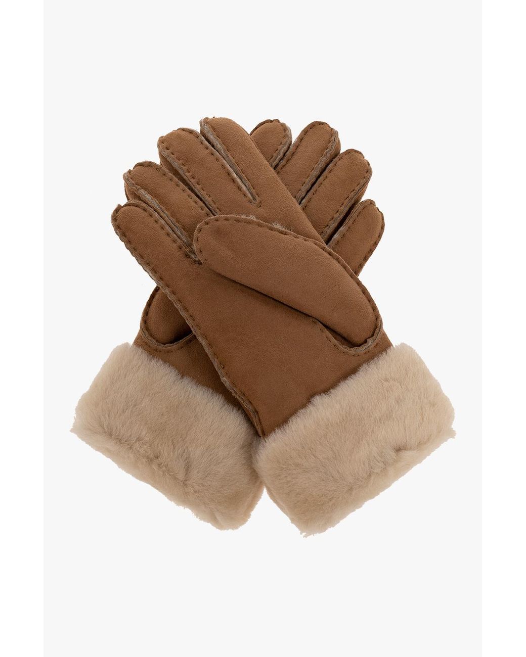 Ugg Brown Gloves With Logo