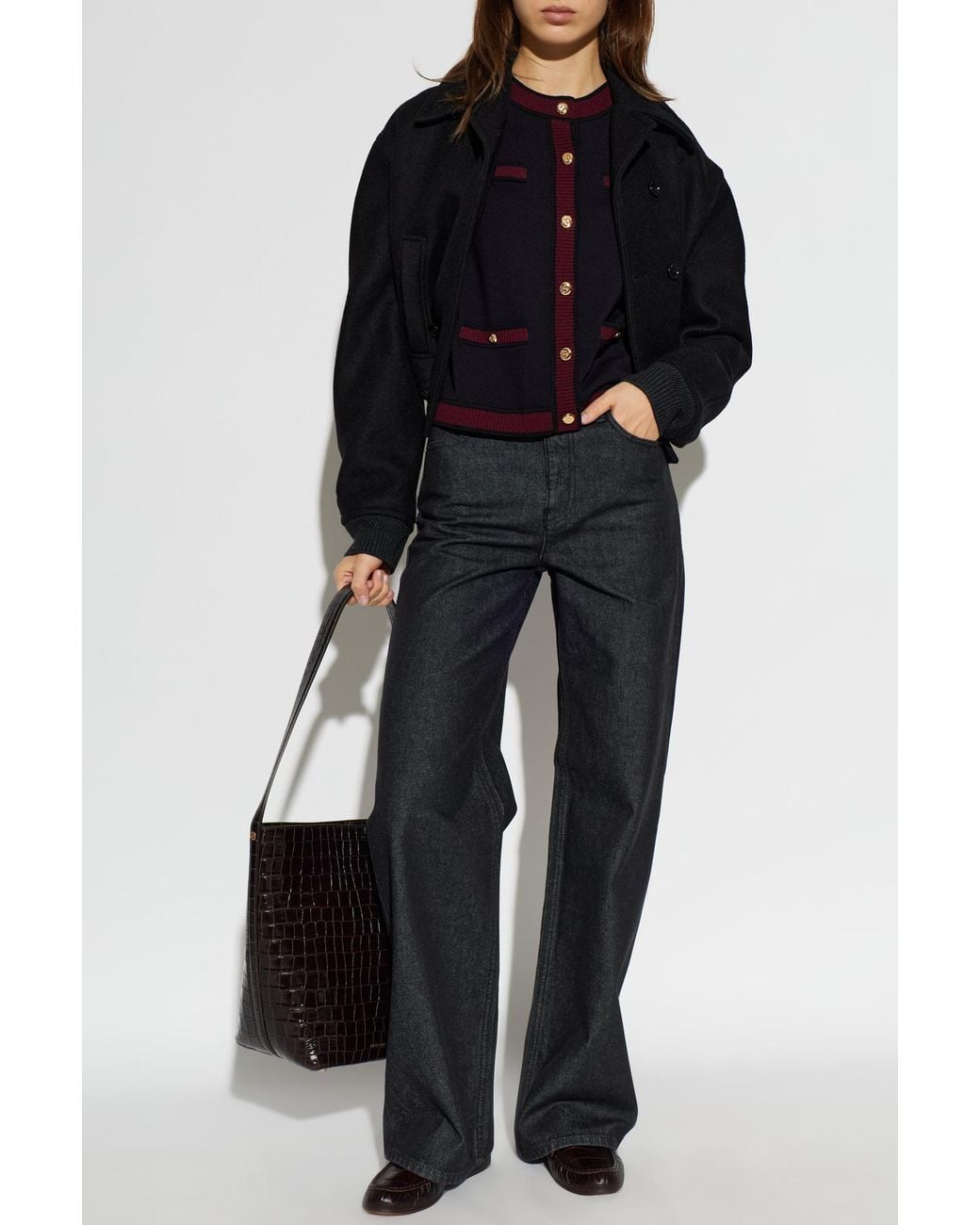 Tory Burch Black Jeans With Straight-Leg Cut