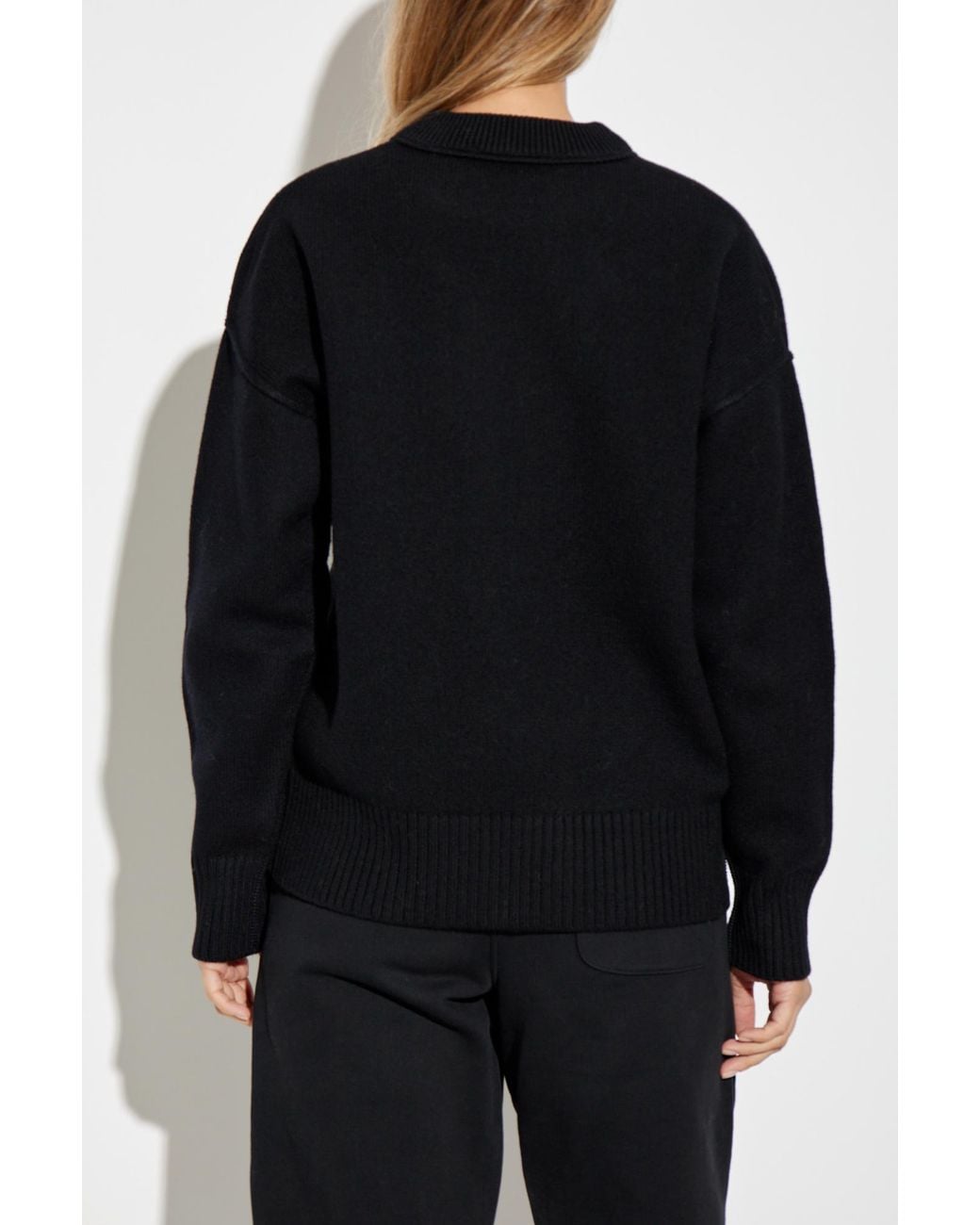AMI Black Cotton Sweatpants