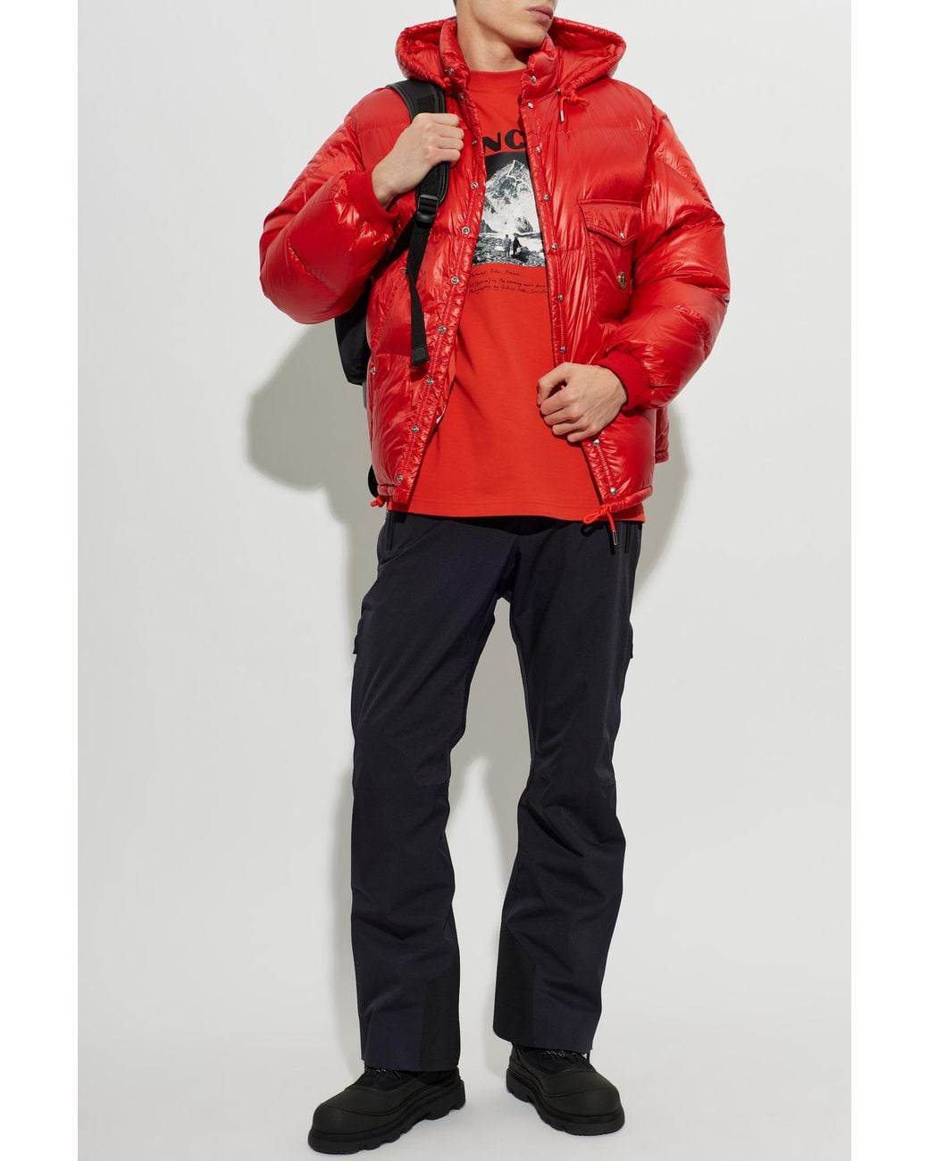Moncler Red Logo T-Shirt for men