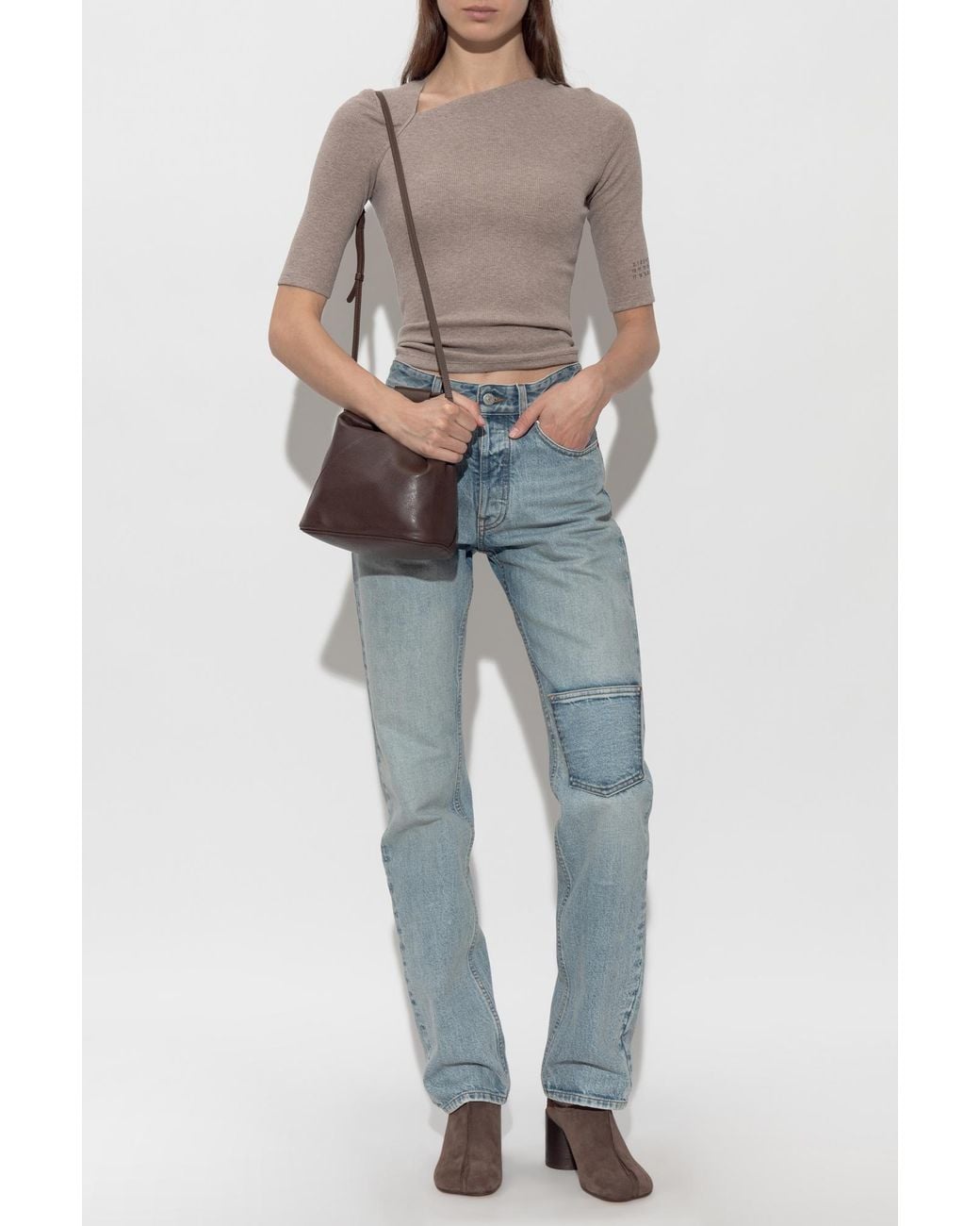 MM6 by Maison Margiela Gray Fitted Top