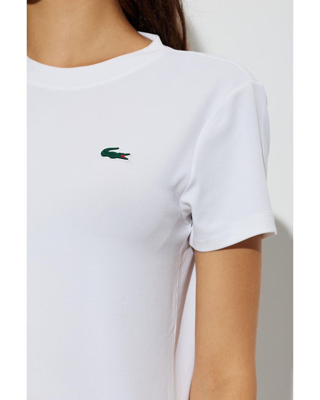 Lacoste White T-Shirt With Logo Patch