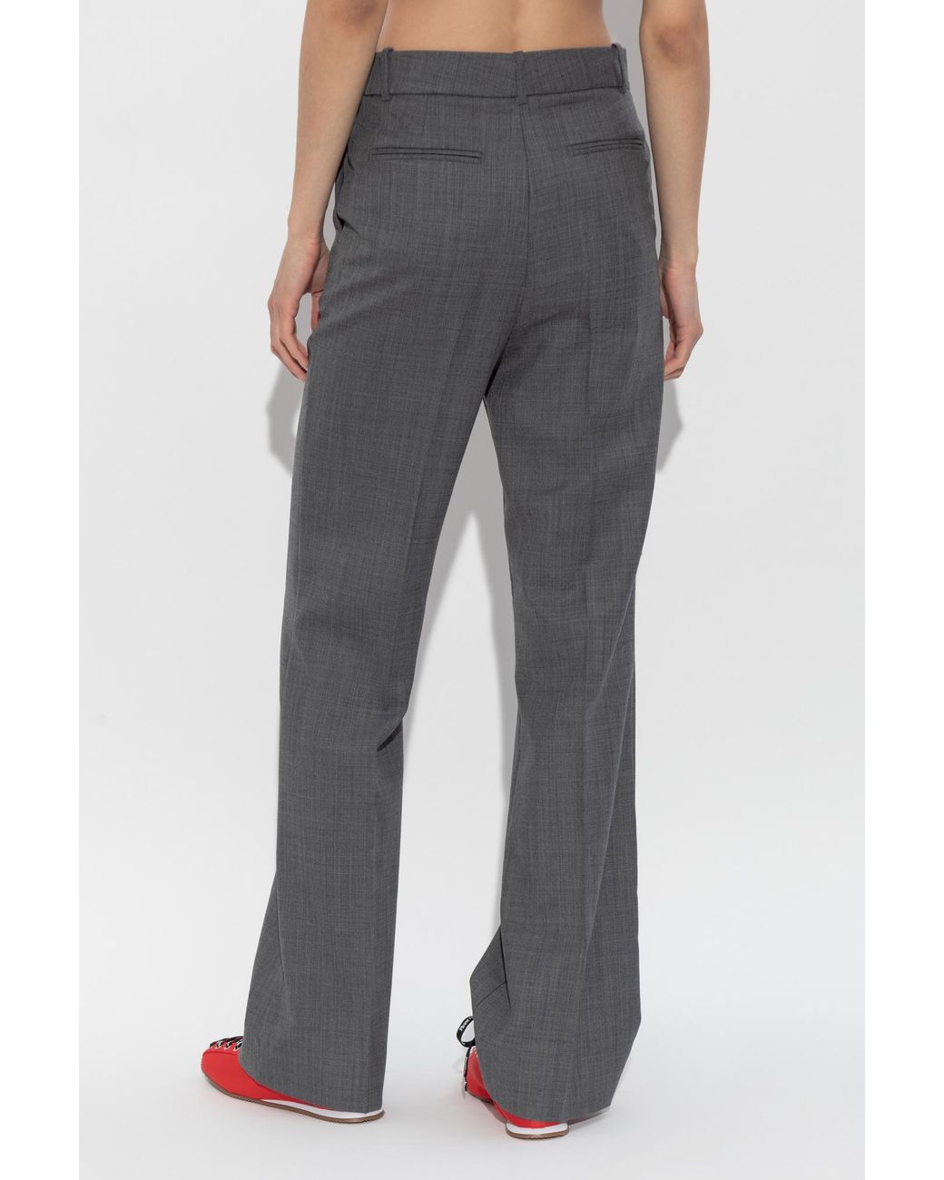 Ganni Gray Creased Trousers