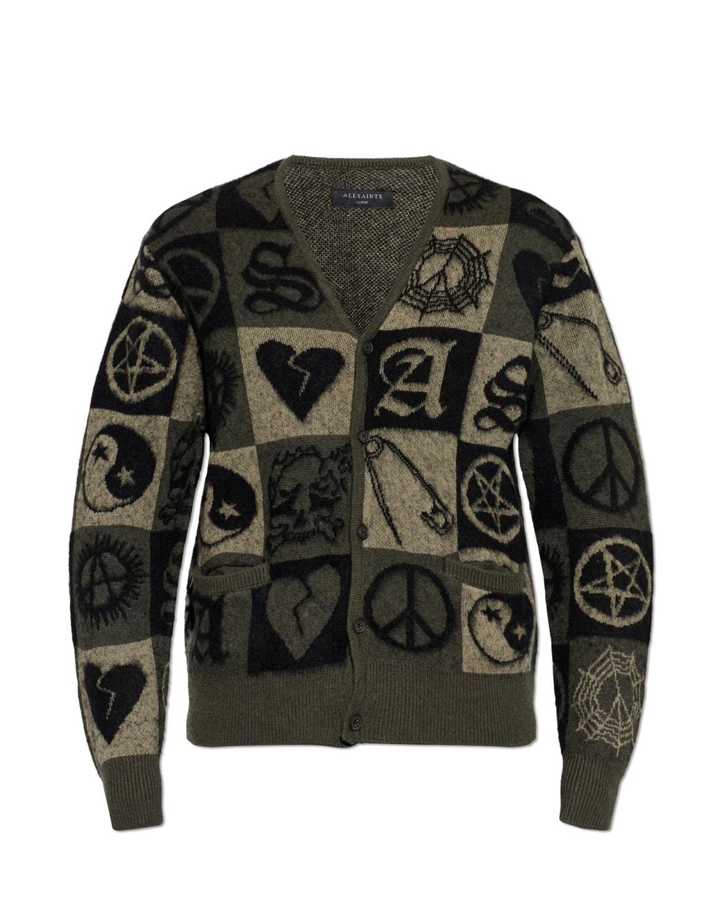 AllSaints Black Cardigan 'Travis' for men