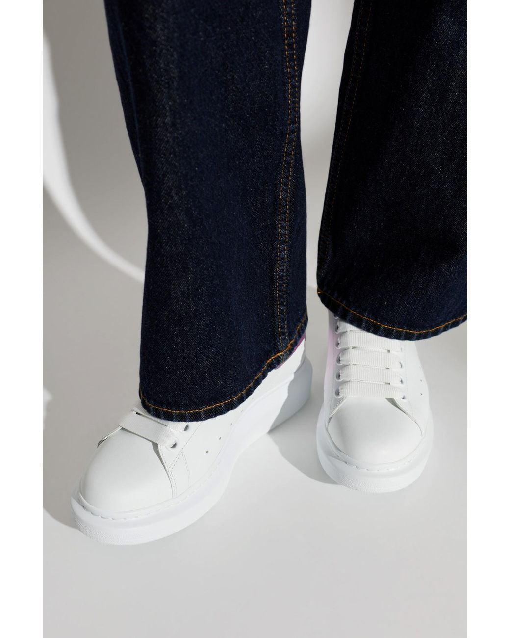 McQueen White Sports Shoes With Logo